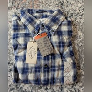 Classic Blue and White Plaid Shirt